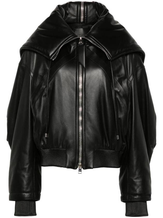 bomber leather jacket black - THE ATTICO - BALAAN 2