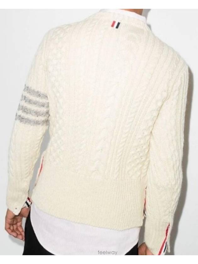 So Caramel Ulsan Cable Diagonal Pullover Knit MKA4114 Y1506 100 - THOM BROWNE - BALAAN 3