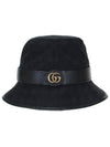 Double G Logo Canvas Bucket Hat Black - GUCCI - BALAAN 2