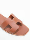 Oran Calfskin Slippers Gold Piqures Ecrues - HERMES - BALAAN 7