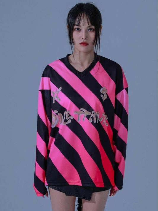 STRIPE FOOTBALL JERSEY T PINK - DILETTANTISME - BALAAN 2