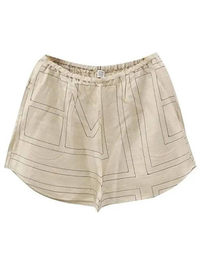 Monogram Silk Pyjamas Shorts Ivory - TOTEME - BALAAN 2