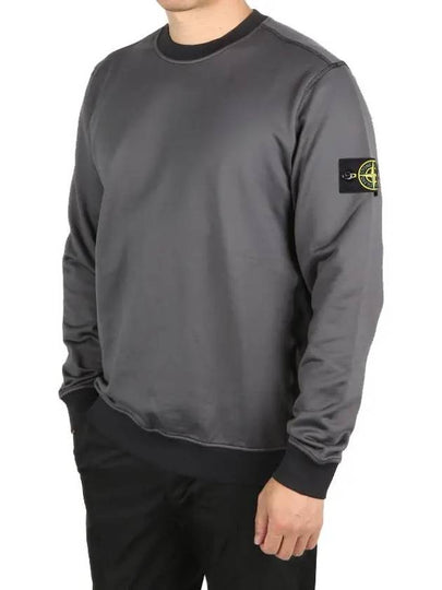 Men's Wappen Patch Round Cotton Nylon Fleece Sweatshirt Dark Grey - STONE ISLAND - BALAAN 2