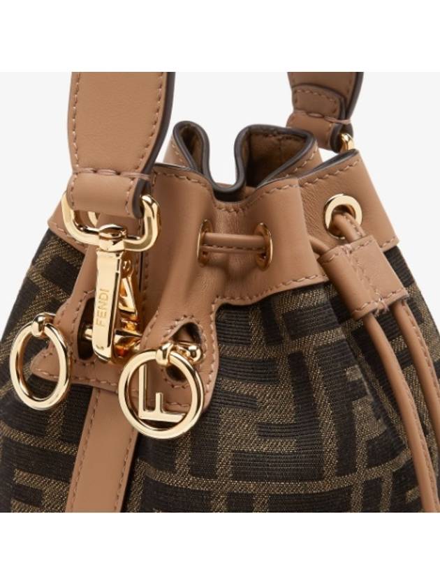 Mon Tresor FF Mini Fabric Bucket Bag Brown - FENDI - BALAAN 6