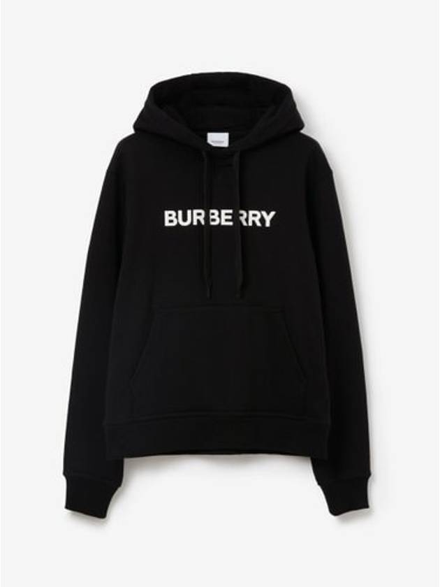 Cotton Hoodie Black - BURBERRY - BALAAN 2