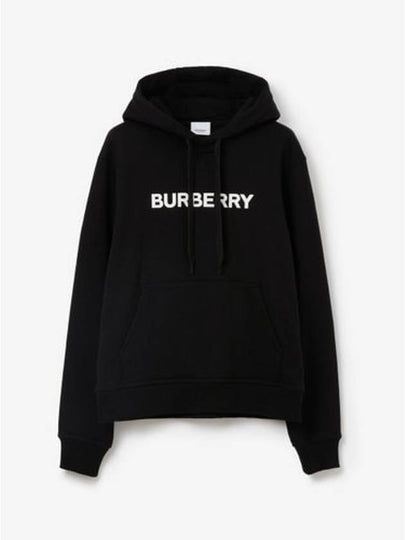 Logo Print Hoodie Black - BURBERRY - BALAAN 2