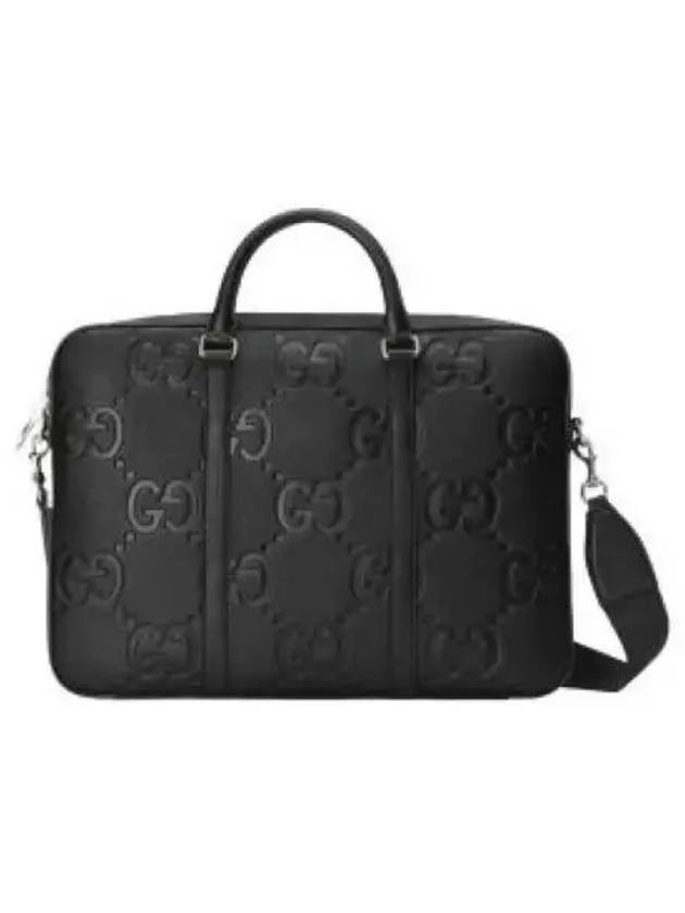 Jumbo GG Leather Brief Case Black - GUCCI - BALAAN 2