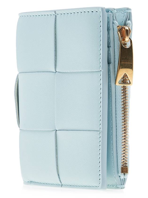 Cassette Bifold Small Bifold Wallet Light Blue - BOTTEGA VENETA - BALAAN 3