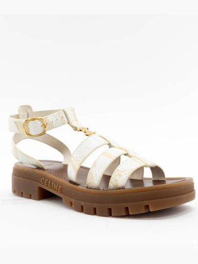 Triomphe Clea Gladiator Chunky Sandals White - CELINE - BALAAN 2