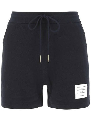 Logo Patch Shorts Navy - THOM BROWNE - BALAAN 1