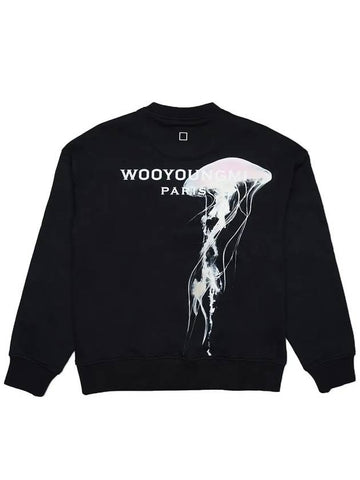 Men's Luminous Jellyfish Back Logo Sweatshirt Black W241TS24736B - WOOYOUNGMI - BALAAN 1