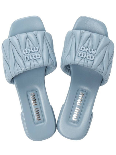 Materasse Nappa Leather Slippers Sky Blue - MIU MIU - BALAAN 2