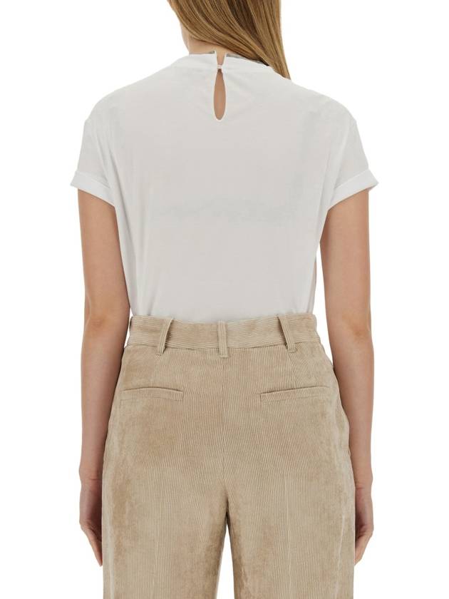 Crew Neck Turn-Up Sleeve Short Sleeve T-Shirt White - BRUNELLO CUCINELLI - BALAAN 6