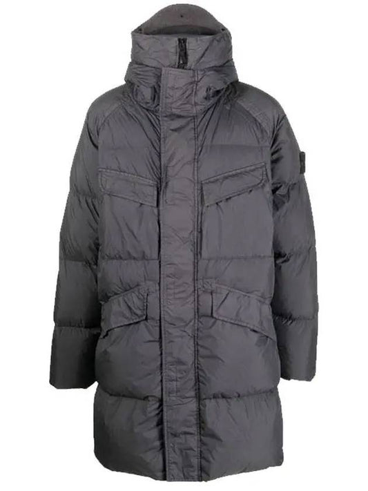 Waffen Patch Long Hood Padding Gray - STONE ISLAND - BALAAN.