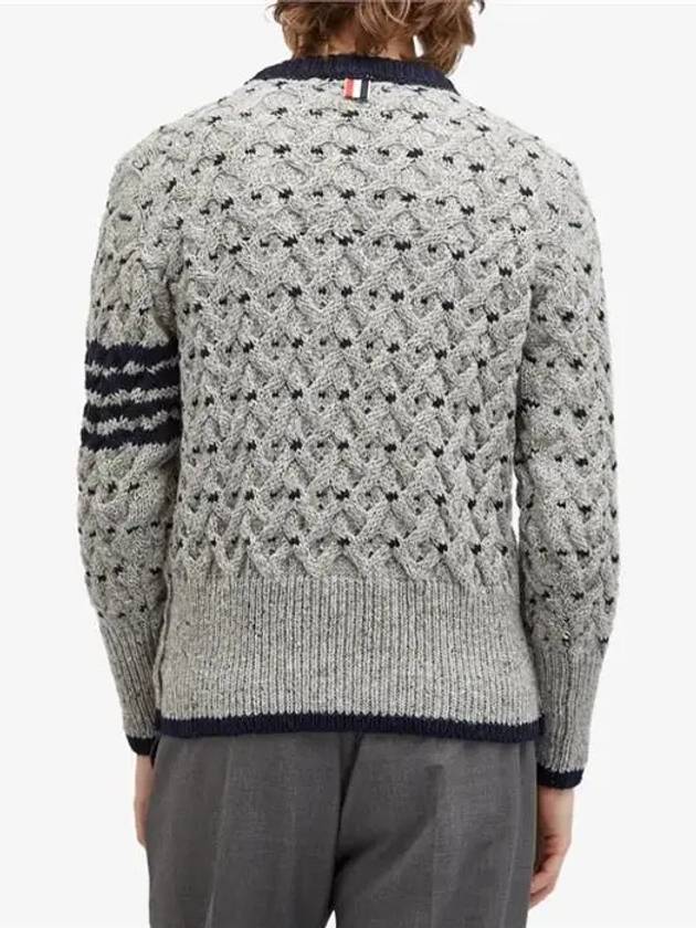 4 Bar Cable Knit Top Grey - THOM BROWNE - BALAAN 4