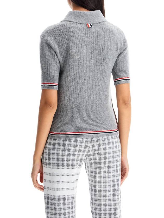 short-sleeved merino wool polo - THOM BROWNE - BALAAN 3