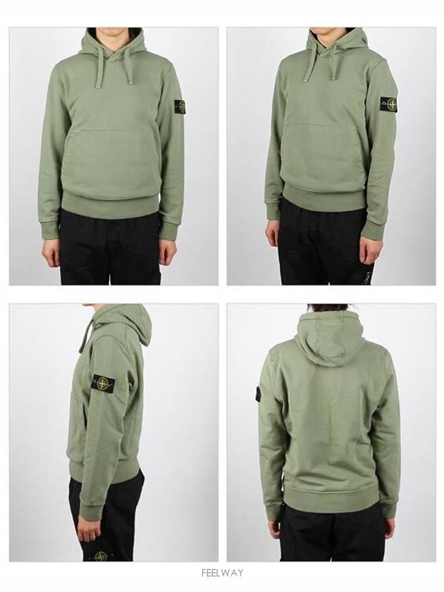 Wappen Patch Classic Fleece Hoodie Sage Green - STONE ISLAND - BALAAN 3