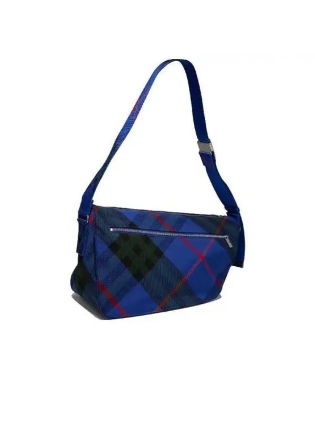 Shield Check Large Messenger Bag Blue - BURBERRY - BALAAN 3