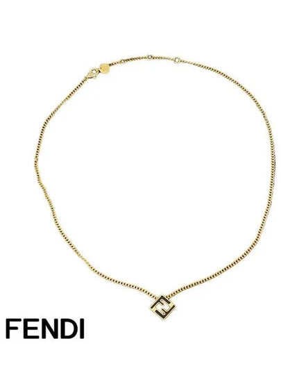 Forever FF Cube Pendant Necklace Black - FENDI - BALAAN 2