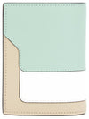 Saffiano Leather Color Block Half Wallet Green - MARNI - BALAAN 3