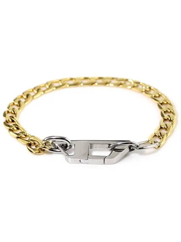 Two-Tone Stainless Steel Chain Bracelet Gold - DIESEL - BALAAN 3