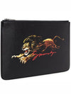 Lion Print Clutch Bag Black - GIVENCHY - BALAAN.