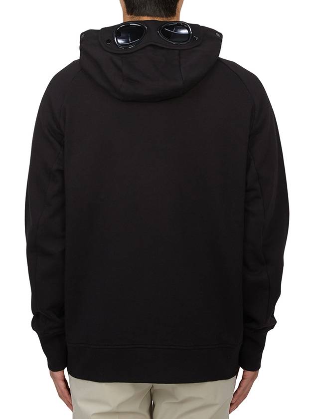 Diagonal Raised Fleece Zip-Up Hoodie Black - CP COMPANY - BALAAN 5