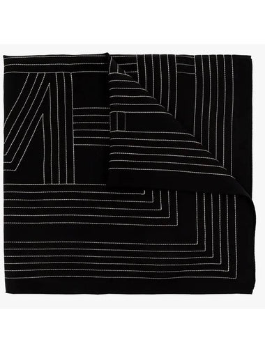 Monogram Logo Silk Scarf Black - TOTEME - BALAAN 1