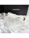 CC Logo Calfskin Low Top Sneakers White - CHANEL - BALAAN 3