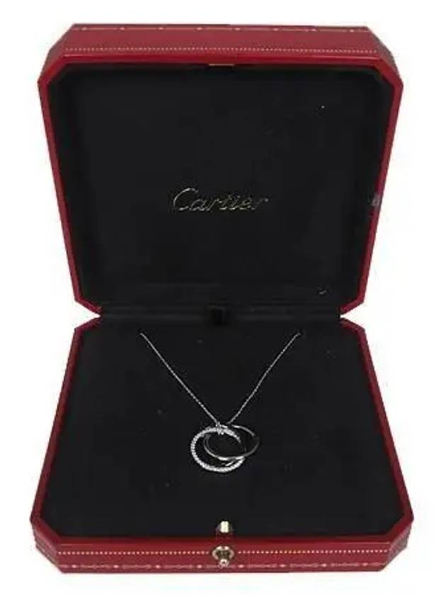 B304550 Diamond setting black ceramic 18K white gold Trinity necklace - CARTIER - BALAAN 2