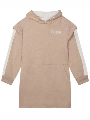 Kids Women s Logo Hooded Dress Beige C12889 C03 - CHLOE - BALAAN 1