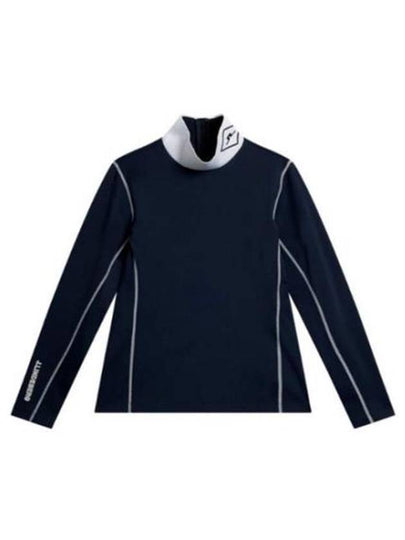 Powderhorn Mid Layer High Neck Long Sleeve T-Shirt Navy - J.LINDEBERG - BALAAN 2