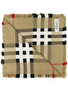 Montage Print Large Square Silk Wool Scarf Beige - BURBERRY - BALAAN 5