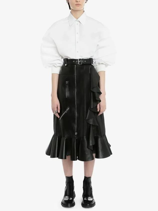 Women's Cocoon Sleeve Shirt Optical White - ALEXANDER MCQUEEN - BALAAN 5