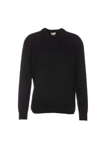 Logo Patch Crew Neck Knit Top Black - TEN C - BALAAN 2