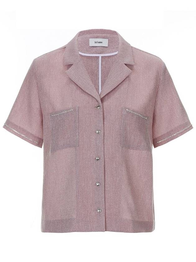 TWEED LINEN HALF SLEEVE SHIRT - DEFEMME - BALAAN 2