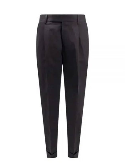 Cotton Linen Straight Pants Black - PT TORINO - BALAAN 2