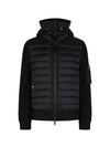 Logo Patch Padded Wool Cardigan Black - MONCLER - BALAAN 2