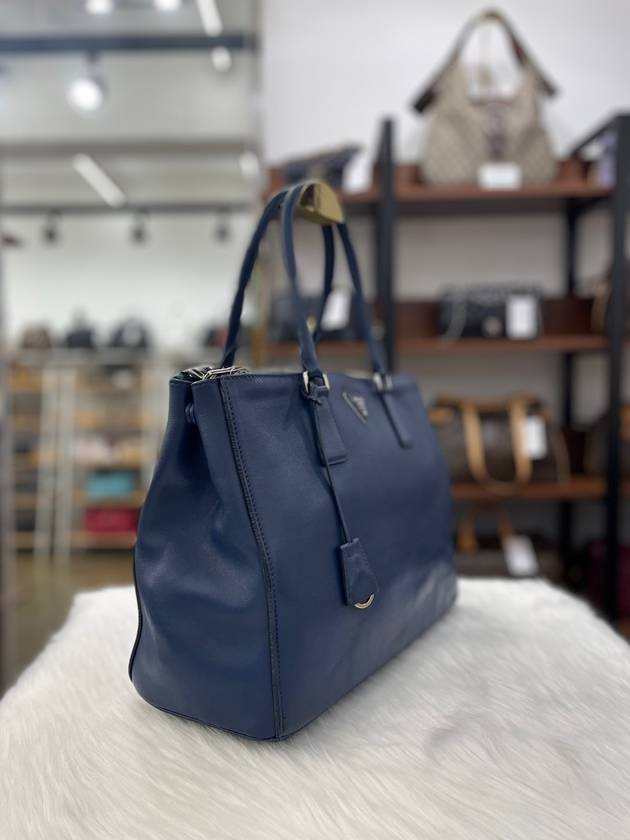 Women s Leather Top Handle Tote Bag Deep Blue Condition B - PRADA - BALAAN 3