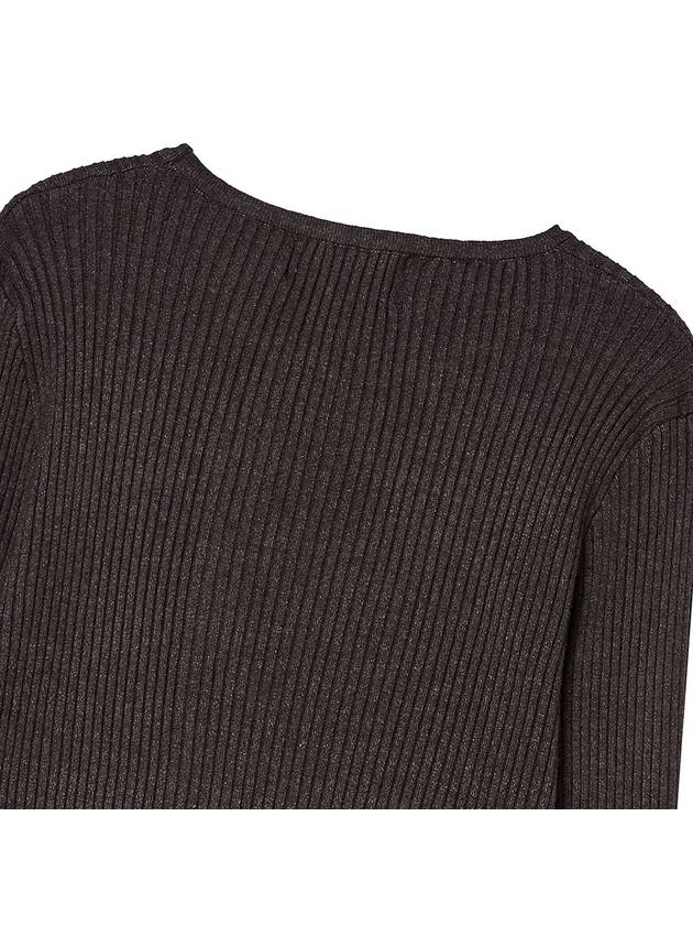 Women's neck modification ribbed knit top gray GB1 WSW 12 N_CGY - THE GREEN LAB - BALAAN 5