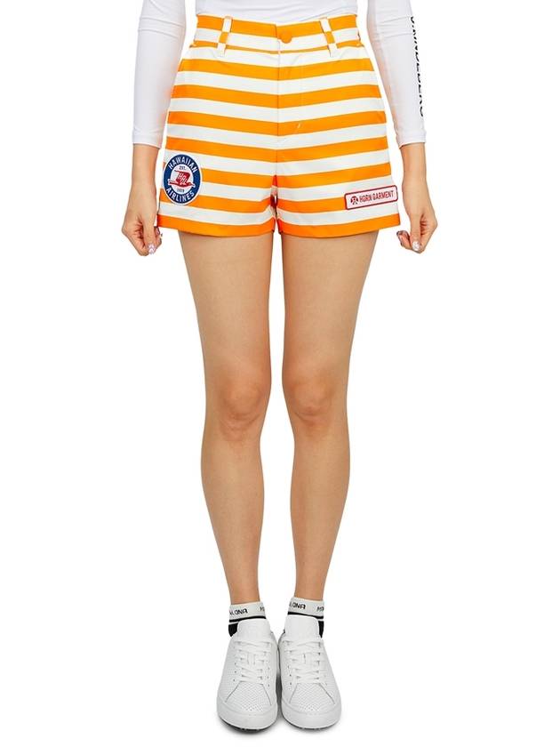 Women's Airline Border Shorts Orange - HORN GARMENT - BALAAN 2