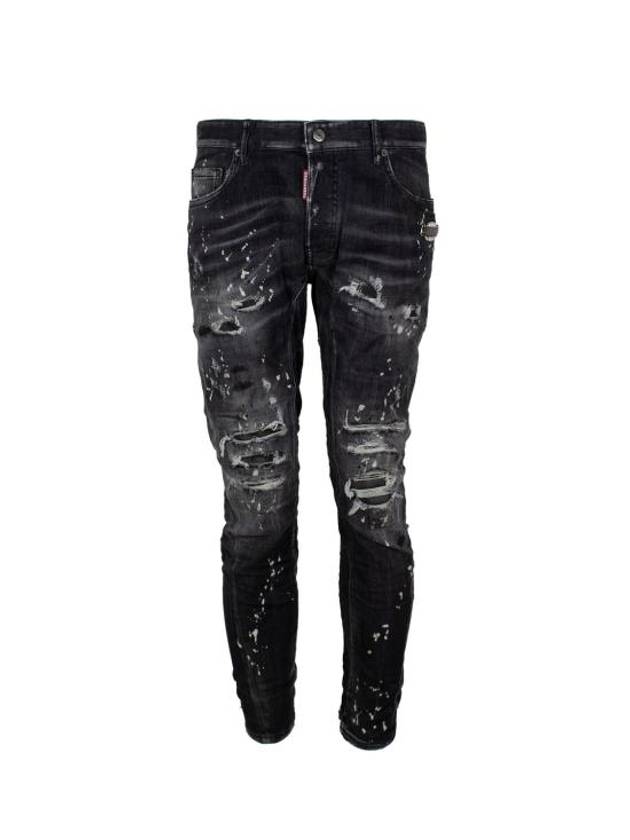 Diamond Studs Wash Tidy Biker Jeans Black - DSQUARED2 - BALAAN 1