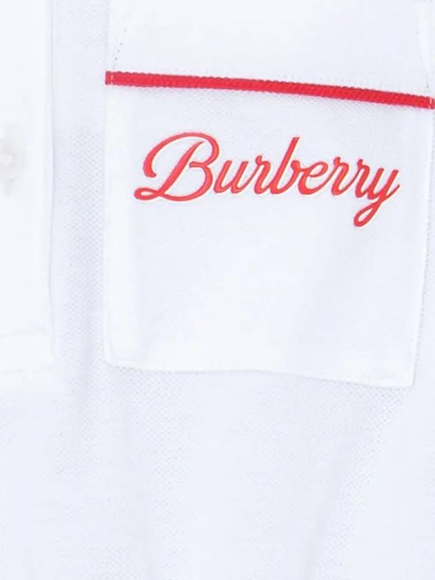 Kids Logo Pocket Collar One Piece White 8059352 - BURBERRY - BALAAN 4