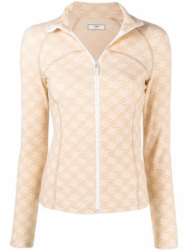 Karligraphy Zip-Up Jacket Beige - FENDI - BALAAN 1