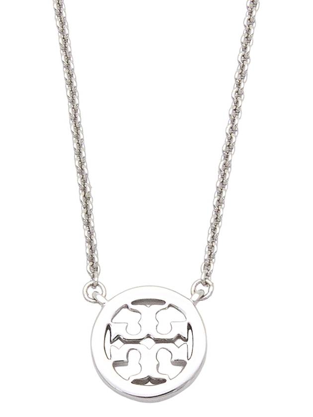 Miller Pave Logo Delicate Necklace Silver - TORY BURCH - BALAAN 3