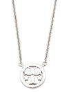 Miller Pave Logo Delicate Necklace Silver - TORY BURCH - BALAAN 3