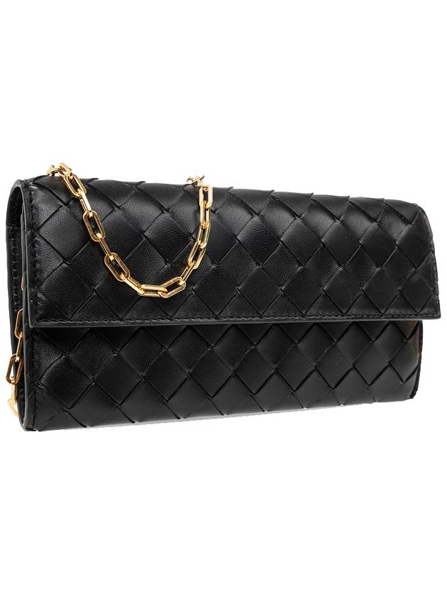 Intrecciato Chain Long Wallet Black - BOTTEGA VENETA - BALAAN 4