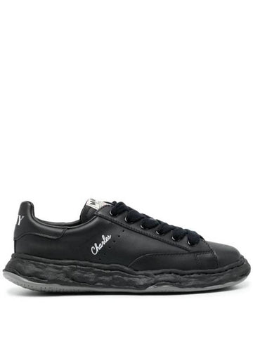 Charles OG Sole Leather Low-Top Sneakers Black - MAISON MIHARA YASUHIRO - BALAAN 1