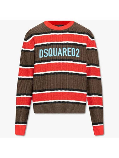 cotton logo striped knit - DSQUARED2 - BALAAN 1