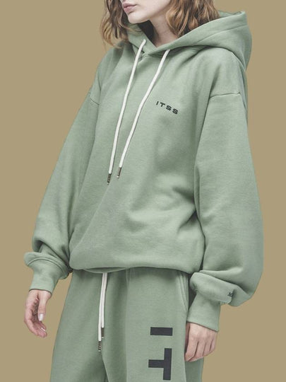 Lettering Brushed Hoodie Sage Green - IL TEMPO SELECT SHOP - BALAAN 2